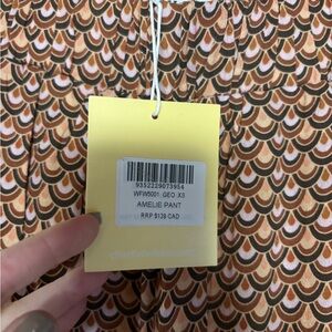 Charlie Holiday Retro Wave Pants and Top Set in Brown Tan Lilac Purple and Black